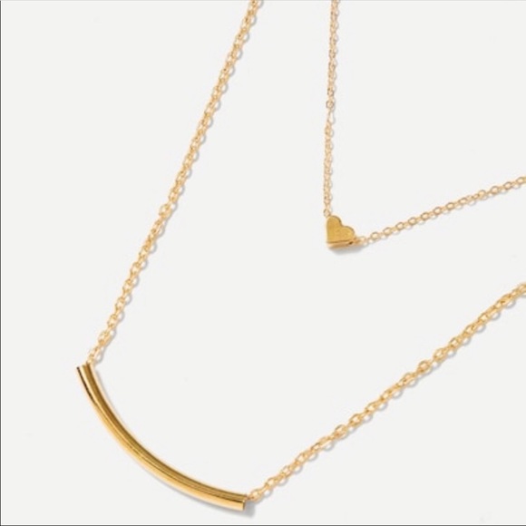 Heart layered Bar necklace - Picture 1 of 2